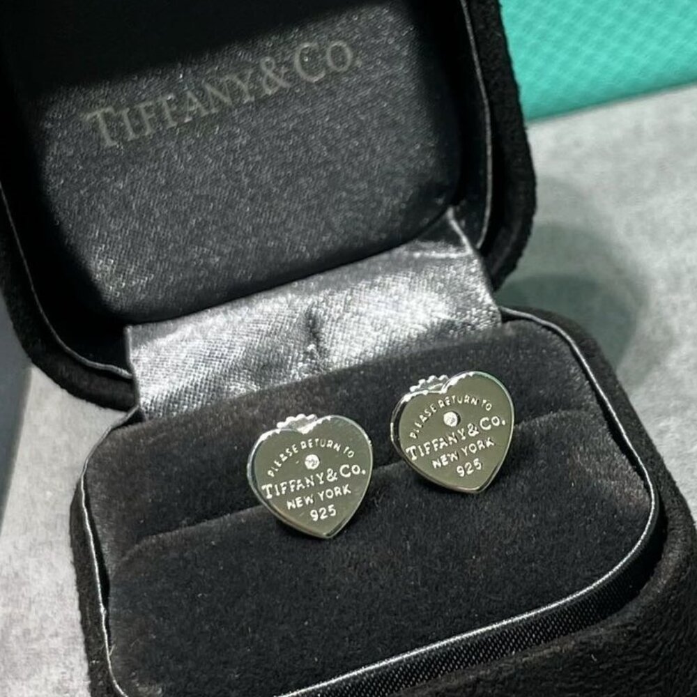 Tiffany & Co Silver Heart Earrings